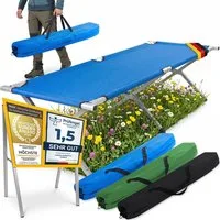 Goods+Gadgets Feldbett Faltbares Aluminium-Feldbett – Robust & Leicht für Camping & Gästebett (Campingbett, Klappbett) Gästebett aus Aluminium