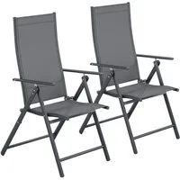 TLGREEN Klappstuhl 2-er Set Gartenstuhl,Klappbarer aus Texteline-Gewebe, (7-Fach Verstellbare Rückenlehne,Bis 120kg Belastbar, 2 St), für Garten, Terrasse, Balkon und Camping