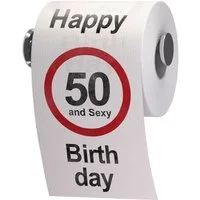 Goods+Gadgets Papierdekoration Lustiges Toilettenpapier 50. Geburtstag – Fun Klopapier Geschenkidee, Toilettenpapier Geschenkartikel