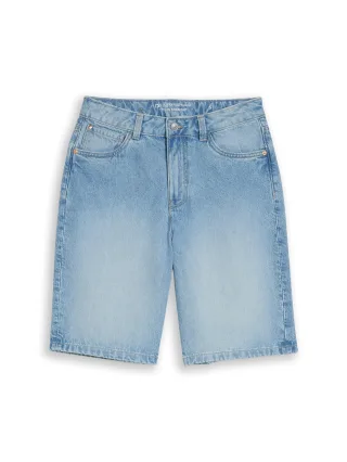 Denim Tom Tailor - TTELIN STRAIGHT Bermuda Jeans Shorts used light stone blue denim - Gr. - XS