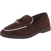 Ital-Design Damen Loafers mit komfortablem Design und eleganten Details Slipper (91116788) Blockabsatz Mokassins in Braun