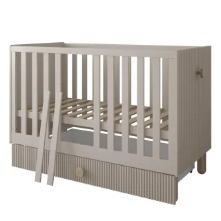 kiki design Gitterbett, Beige, Naturmaterialien, 1 Schubladen, Rechteckig, 60x120 cm, Babymöbel, Babybetten, Gitterbett