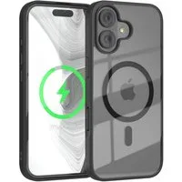 EAZY CASE Handyhülle Transparente Hülle mit MagSafe für iPhone 17 6,3 Zoll, Qi Charging kompatibel, Silicon Case, Slimcover Displayschutz, Schwarz