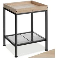 tectake Beistelltisch Couchtisch Rochester 41,5x41x56cm (1-St., 1 tlg), Rechteckiger Beistelltisch im rustikalen Industrie-Design