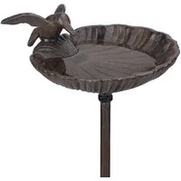 relaxdays Vogeltränke mit Erdspieß aus Gusseise