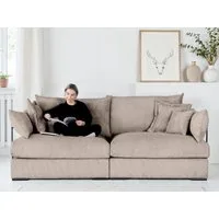 Home affaire Big-Sofa Casa XL, B: 190 cm, 4 Zierkissen, Mega-Sofa, in Cord oder Chenille-Struktur, Federkern