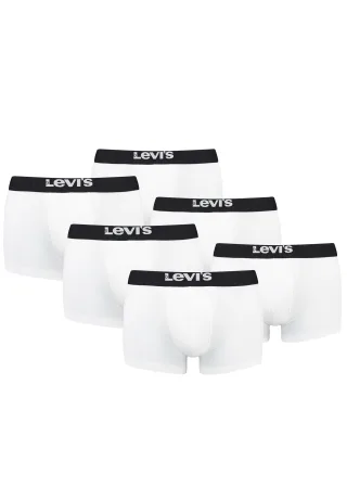 Levi's Solid Basic Herren Boxershorts Unterwäsche aus Bio-Baumwolle im 6er Pack