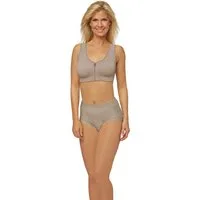 Magic Copper Bügelloser BH Magic Copper Zip Zap BH Gr. L Beige Sport Bustier Reißverschluss