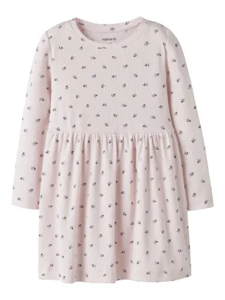 NAME IT - NMFNICOLE LS DRESS PB Raindrops On Roses - Gr. - 98