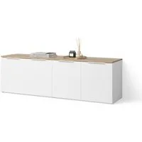 Livinity® Wohnwand Piave, Weiß/Sonoma/Sonoma, 2 Teile, (2-St)