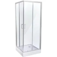 Belvit Eckdusche BV-DK3-100100, BxT: 100x100 cm, 1-tlg., Belvit Duschkabine Eckdusche mit Schiebetüren und Duschwanne