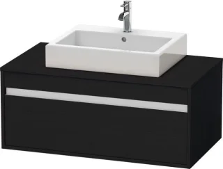 Duravit Ketho Konsolenwaschtischunterbau wandhängend Eiche Schwarz Matt 1000x550x426 mm - KT66950161 KT669501616