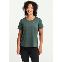 Jack Wolfskin Funktionsshirt WILDTRAIL T W mit V-Ausschnitt, aus Polyester, normale Länge, Kurzarm