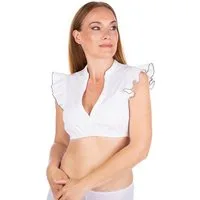 Madame Marie Dirndlbluse Dirndlbluse - LUNAVEA - weiß/waldgrün