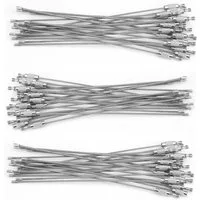 BAYLI Schlüsselanhänger Set 100 Stück Schlüsselringe aus Drahtseil [15,5cm Lang - Ø 50mm] - 1,53mm