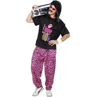 Widdmann Kostüm 80er Retro Disco Karneval Faschingskostüm Herren, 80er Jahre New Kids Outfit für ganz coole Checker