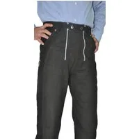 Fuente Leather Wears Lederhose Zimmermannshose Lederjeans lang Herren -Schwarz