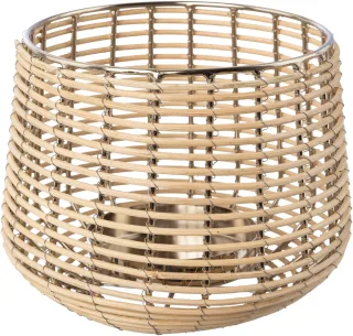 Home affaire Windlicht "Kerzenhalter Vallenay" aus Naturweide und Metall