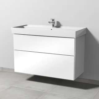 Sanipa 3way Waschtischunterbau zu Villeroy & Boch Collaro Waschtisch mit 2 Auszügen, Weiß-Glanz BS83778