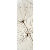 Bilderdepot24 Garderobenpaneel weiss Botanik Retro Vintage Blumen Floral Landhaus Sanfte Gräser (ausgefallenes Flur Wandpaneel mit Garderobenhaken Kleiderhaken hängend), moderne Wandgarderobe - Flurgarderobe im schmalen Hakenpaneel Design
