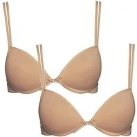 Boobs & Bloomers T-Shirt-BH Anny (2er Pack) mit Schale, mit Schleife, mit Bügel, verstellbare Träger, Baumwollmix