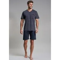 GÖTZBURG Shorty Bronx (2 tlg) Kurzarm, V-Ausschnitt, kurze Hose, Baumwolle, mit Muster