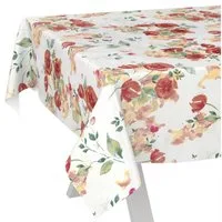 ANRO Tischdecke Mohnblumen abwaschbar Wachstuch pflegeleicht wasserabweisend (Einzelstück 1-tlg), Schmutzabweisend Zeitlos Rot Breite 140cm Gartentischdecke