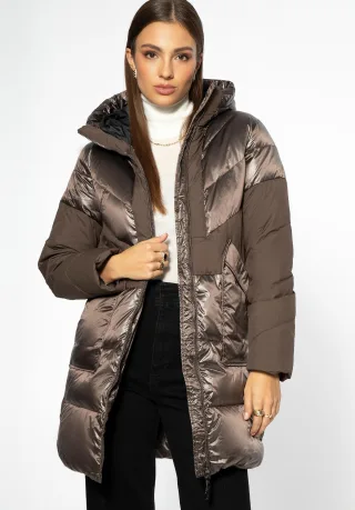Wittchen Damen-Daunenmantel mit Kapuze, Beige