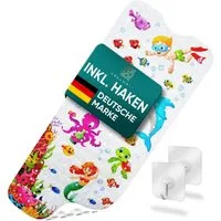 Delluxia Wanneneinlage Badewannenmatte Kinder rutschfest XL, B: 40 cm, L: 100 cm, inkl. Aufhängung, geruchsfrei, schimmelfrei, ohne Weichmacher