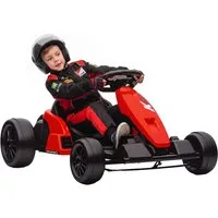 AIYAPLAY Elektro-Kinderauto Gokart 24 V Drift Kart mit 2 Motorn, Driftmodus, Belastbarkeit 50 kg, (1-tlg), für 6-12 Jahre Kinder, Rot
