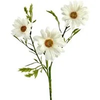 Kunstblume Kunstblume Margeritenzweig ca. 45cm. Margerite mit 3 Blüten Creme-Weiß, Gasper