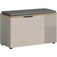 Home affaire Sitzbank EDIL, Breite 80cm, 2 Türen, 4 Fächer, inkl. Sitzkissen (2-St., moderne Farbkombination, Platz für ca. 6 Paar Schuhe), Garderobenbank, Bank, Flurbank, Schuhbank, Dielenbank