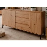 Furn.Design Sideboard Bastia (Kommode in Eiche Artisan, 3-türig, 3 Schubladen, 170 x 87 cm), mit viel Stauraum