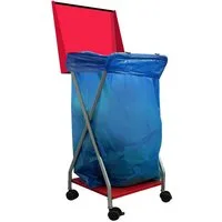 Quick Star Müllsackständer Rollbarer Müllsackständer mit 4 Rollen 120 Liter, Lenkrollen drehbar um 360°