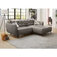 Jockenhöfer Gruppe Ecksofa Salo L-Form, B: 251 cm, im Retrolook mit Wellenfederung, mit Zierkissen