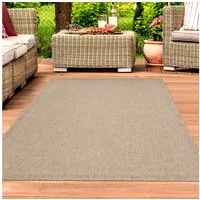 TeppichHome24 Outdoorteppich Teppichhome24 Teppich In- & Outdoorteppich Sisal Balkon braun beige, Rechteckig