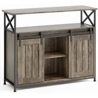 Bealife Sideboard Küchenschrank, Aufbewahrungsschrank mit 2 Schiebetüren