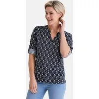 STOOKER WOMEN 3/4-Arm-Shirt MARIE Print Shirt Bluse 3/4-Arm Regular Fit Shirt Bluse Baumwolle Shirt Knopfleiste für Damen