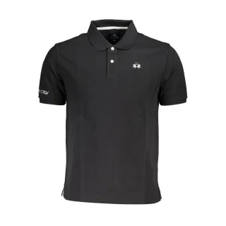La Martina Schwarzes Baumwoll-Herren Polo-Shirt