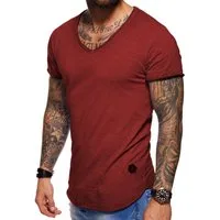 behype T-Shirt für Herren mit V-Ausschnitt aus 100% Baumwolle V-Neck Shirt Kurzarmshirt für Männer