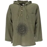 Guru-Shop Hemd & Shirt Yoga Hemd, Goa Hemd Om, Sweatshirt -.. Hippie, Ethno Style, alternative Bekleidung