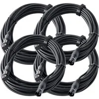 Pronomic XFXM-10 Mikrofonkabel XLR 10m Schwarz 4er Set Audio-Kabel, XLR, XLR (1000 cm), Stecker handgelötet, säure- und ölfest