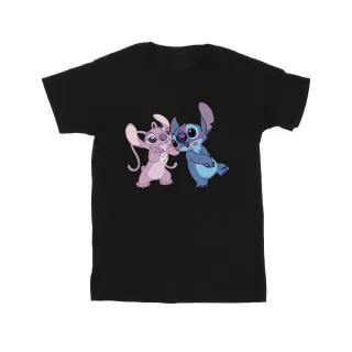 Disney - "Lilo & Stitch Kisses" T-Shirt für Mädchen (Schwarz)