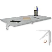 KDR Produktgestaltung Klapptisch 80x40 Wandklapptisch Esstisch Küchentisch Schreibtisch Wand Tisch, Beton
