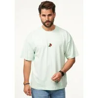 SOULSTAR T-Shirt mit Stickerei Herren Oversize-Fit Kurzarm Shirt mit Rundhals-Ausschnitt