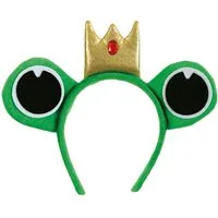 Fries Haarreif Haarreifen Frosch mit Froschaugen Krone Froschkönig Haarreif Karneval, Mit Augen und Krone
