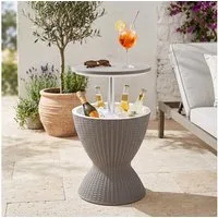 casa.pro Gartentisch, »Atessa« höhenverstellbar 58 x 49 cm 30 L Rattanoptik Hellbraun