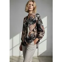 Andijamo-Fashion Schlupfbluse MIDNIGHT Ausdrucksvoller Paisley Blumendruck, femine Silhouette