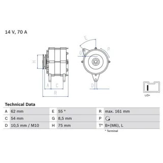 Bosch Lichtmaschine Citroen C25 Cx Peugeot 604 J5