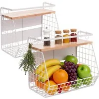 relaxdays Obstschale Obstkorb Wandregal magnetisch 2er Set, Eisen, (2-tlg), C
